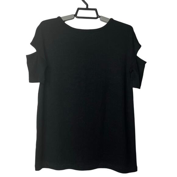 Rag & Bone New York Jean Women's Cut Out Short Sleeves Top Sweater X Small Black - Picture 6 of 7